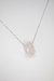 Colar Ponta Biterminada Quartzo Rosa Prata 925