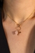 Colar Amor de Mãe com Menina e Quartzo Rosa Banho Ouro