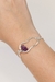 Pulseira Pedra Natural Ametista Ellos banhado Prata