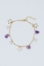 Tornozeleira Ametista e Cristal Sementes Estrelar banhado Ouro - comprar online