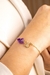 Pulseira Nossa Senhora com Ametista Bruta banhado Ouro