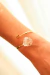 Bracelete Quartzo Cristal Cubo Banho Ouro