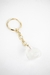 Chaveiro Cristal de Quartzo Rolado Banhado Ouro