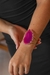Bracelete Chapa de Ágata Rosa Banho Ouro - comprar online