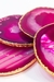 Porta Copos Ágata Rosa Banhado Ouro - comprar online