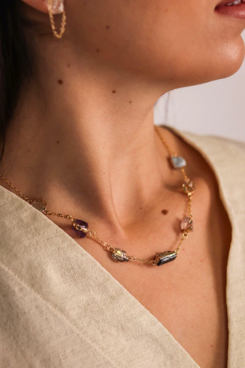 Colar Chakras Banho Ouro - comprar online