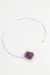 Choker Drusa Ametista Abraço Banho Prata - comprar online