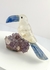 Tucano de Quartzo Cristal com Quartzo Azul na Base Drusa de Ametista - comprar online