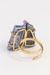 Anel Duo Drusa Ametista com Cianita ajustavel Banhado Ouro - comprar online