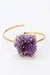 Bracelete Drusa Ametista com Garra Banho Ouro - comprar online