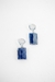 Brinco Piercing Argola Cianita Azul bruta Banho Prata - comprar online