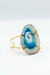 Bracelete Chapa de Ágata Azul Banhado Ouro - comprar online
