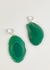 Brinco Chapa de Ágata Verde Banho Prata - comprar online