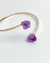Bracelete duo ponta Ametista bruta banho ouro - comprar online