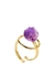 Anel Ametista Bruta Argola Ajustável Banho Ouro - comprar online