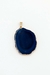 Pingente chapa de Ágata azul banho ouro - comprar online