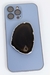 Suporte para celular de Ágata Preta banho prata - comprar online