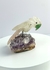 Cacatua de Quartzo Cristal com Quartzo Rosa na Base Drusa de Ametista - comprar online