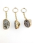 Chaveiro eletroplate Geodo Ágata natural dourado - comprar online