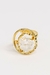 Anel ajustável Pedra Natural Cristal banhado Ouro 18K na internet