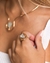 Anel ajustável Pedra Natural Água Marinha banhado Ouro 18K - comprar online