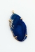 Pingente Chapa de Ágata Azul com Garra Banho Ouro - comprar online