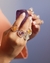 Anel ajustável Pedra Natural Quartzo Rosa banhado Ouro 18K - comprar online