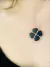Pingente Trevo de Goldstone Azul Banho Prata - comprar online