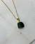 Pingente Jade verde pequeno com pino banho ouro - comprar online