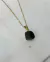 Pingente Jade verde pequeno com pino banho ouro - comprar online