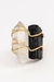 Anel Cristal de Quartzo com Turmalina negra ajustavel banho ouro - comprar online
