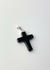 Pingente Cruz Obsidiana Banho Prata - comprar online