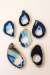 Porta Guardanapo Ágata Azul Banhado Ouro - comprar online