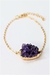 Pulseira Drusa Ametista com Eletroplate Banho Ouro - comprar online