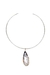 Choker Geodo Ágata Natural Banho Prata - comprar online