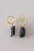 Brinco argola Turmalina preta banho ouro - comprar online