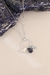 Colar Hexagonal Duo Longo Sodalita e Cristal Banho Prata - comprar online