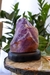 Luminária Ametista Bruta na Base Madeira Preta - comprar online