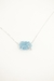 Colar Choker Água Marinha Bruta com Garra Banho Prata - comprar online