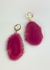 Brinco Chapa de Ágata Rosa Banho Ouro - comprar online