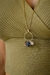 Colar Hexagonal Duo Longo Sodalita e Cristal Banho Ouro - comprar online