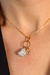 Colar Amor de Mãe com Menino e Água Marinha Banho Ouro