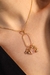 Colar Elo de Mãe com Meninas e Quartzo Rosa Banho Ouro