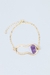 Pulseira Singular Pedra Natural Ametista banhado Ouro na internet