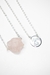 Escapulário Signo Libra - Pedra Quartzo Rosa Bruto banhado Prata
