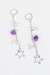 Brinco Argola Clic Ametista e Cristal Estrelar banhado Prata - BORTOLUZZI - SHOP DOS CRISTAIS