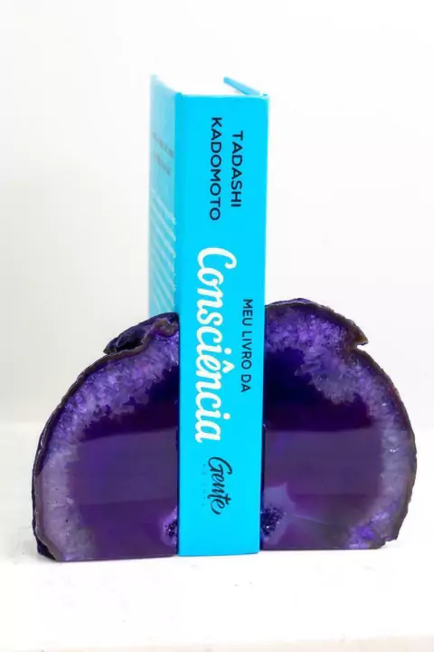 Porta Livro Ágata Roxa Tingida 593 a 893 gramas