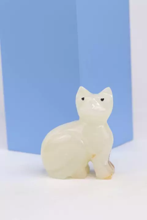 Gato de Pedra Ônix Branco