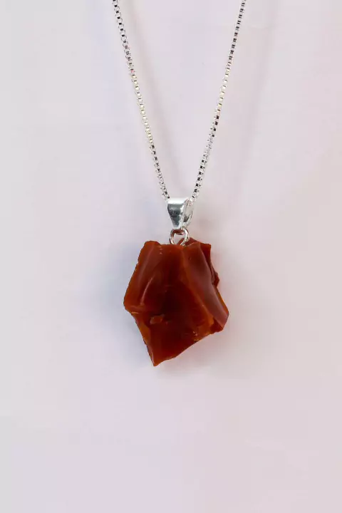 Pingente Opala Fogo Banhado Prata