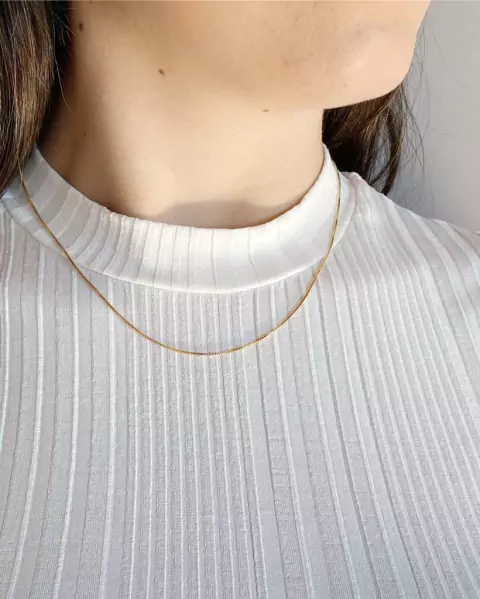 Corrente veneziana 45 cm banho ouro 18k